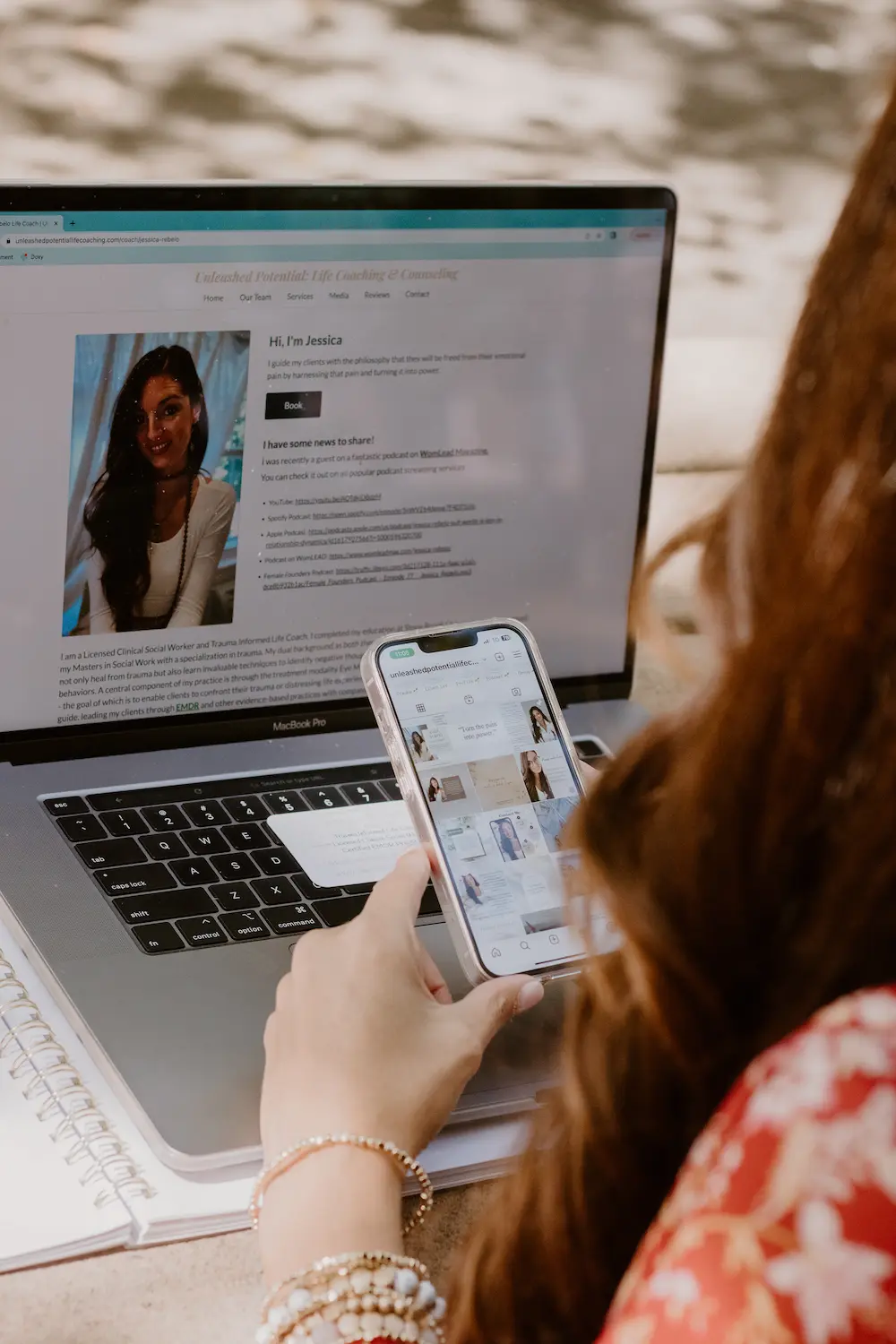 Jess Rebelo utilizing EMDR techniques to help clients with unprocessed trauma